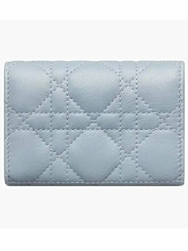 Caro XS Supple Cannage Calfskin Card Wallet Blue - DIOR - BALAAN 4