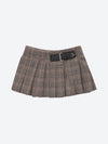 Triangle Logo Belt Mini Pleated Skirt Brown - PRADA - BALAAN 10