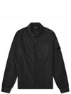 Lens Wappen Gabardine Shirt Zip-up Jacket Black - CP COMPANY - BALAAN 2