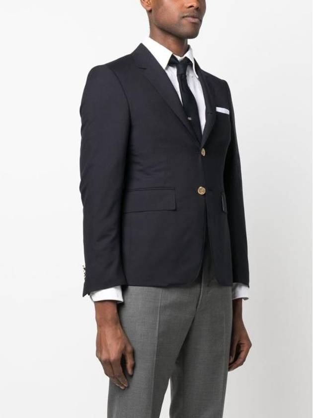 Plain Weave Suiting 4 Bar Classic Sport Jacket Dark Blue - THOM BROWNE - BALAAN 4