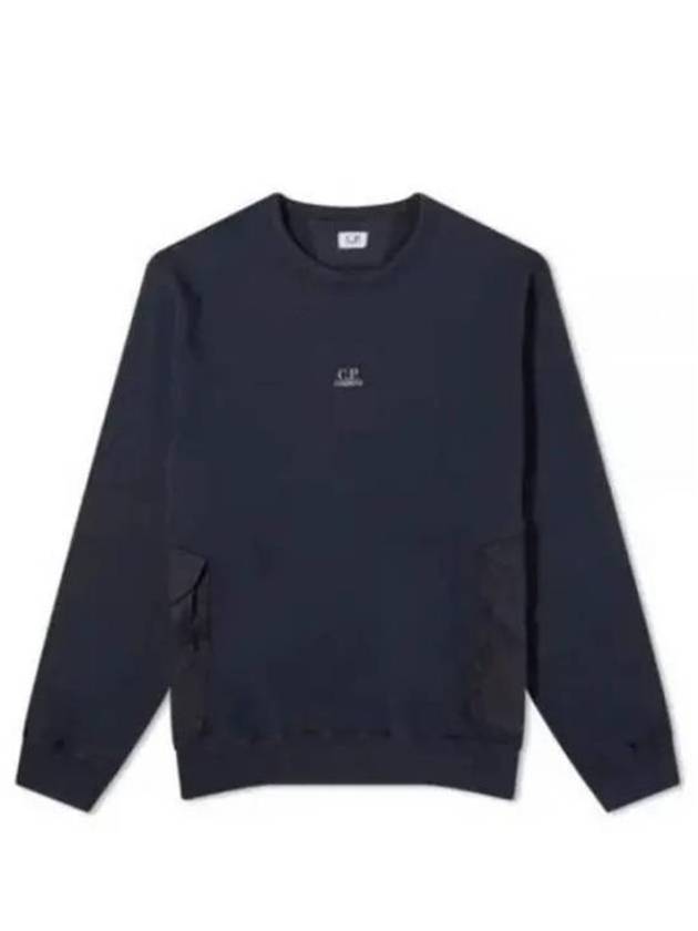 Cotton Fleece Mixed Pocket Sweatshirt Navy - CP COMPANY - BALAAN 2