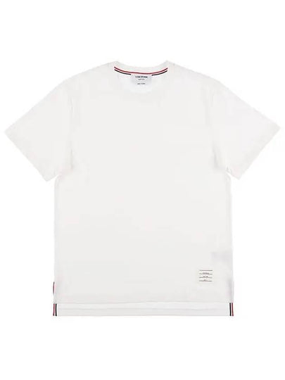 Men's Side Slit Relaxed Short Sleeve T-Shirt White - THOM BROWNE - BALAAN 2