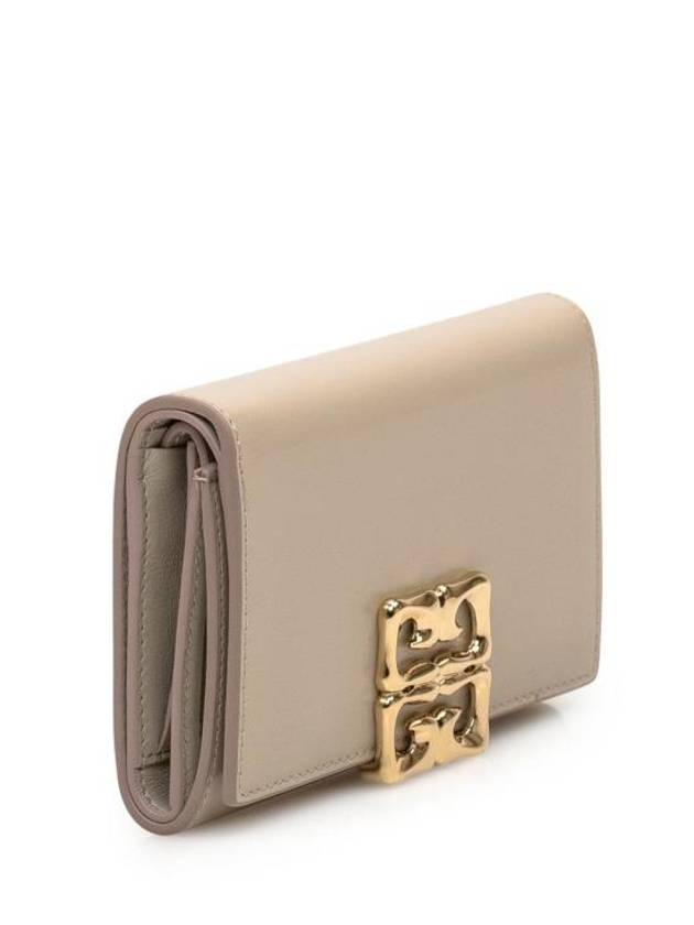 4G Liquid Box Leather Half Wallet Beige - GIVENCHY - BALAAN 4