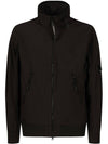 Lens Wappen Soft Shell Zip-Up Jacket Black - CP COMPANY - BALAAN 2