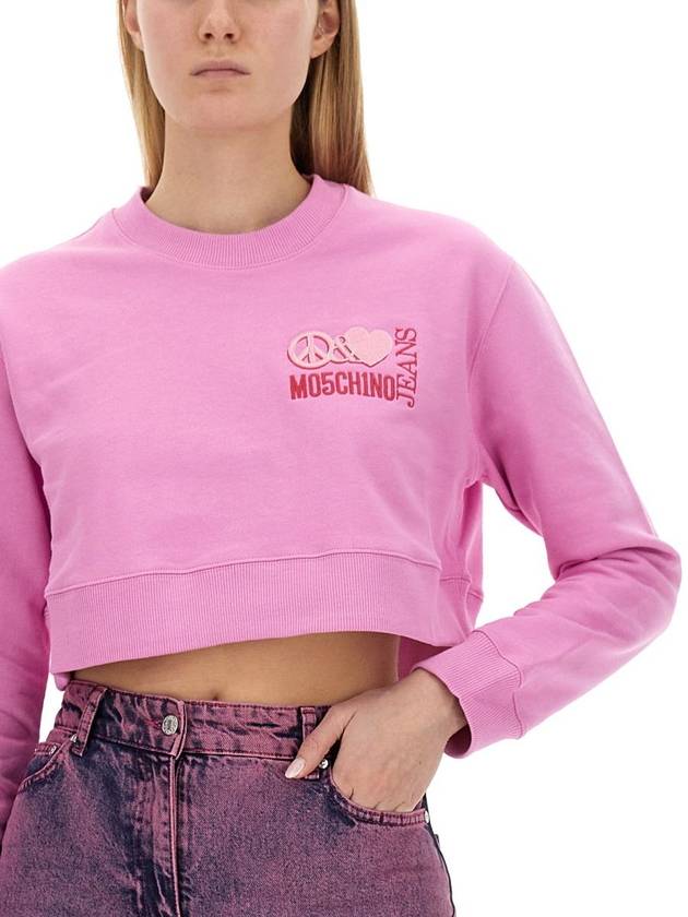 long sleeve t-shirt 17188757 1239 PINK - MOSCHINO - BALAAN 5