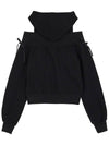 Offshoulder hooded zipup black - HIGH SCHOOL DISCO - BALAAN 3