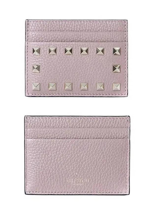 Logo Leather Card Holder Pink - VALENTINO - BALAAN 2