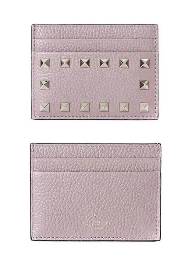 Logo Leather Card Holder Pink - VALENTINO - BALAAN 3