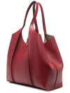 T Timeless Leather Medium Shopping Tote Bag Burgundy - TOD'S - BALAAN 4