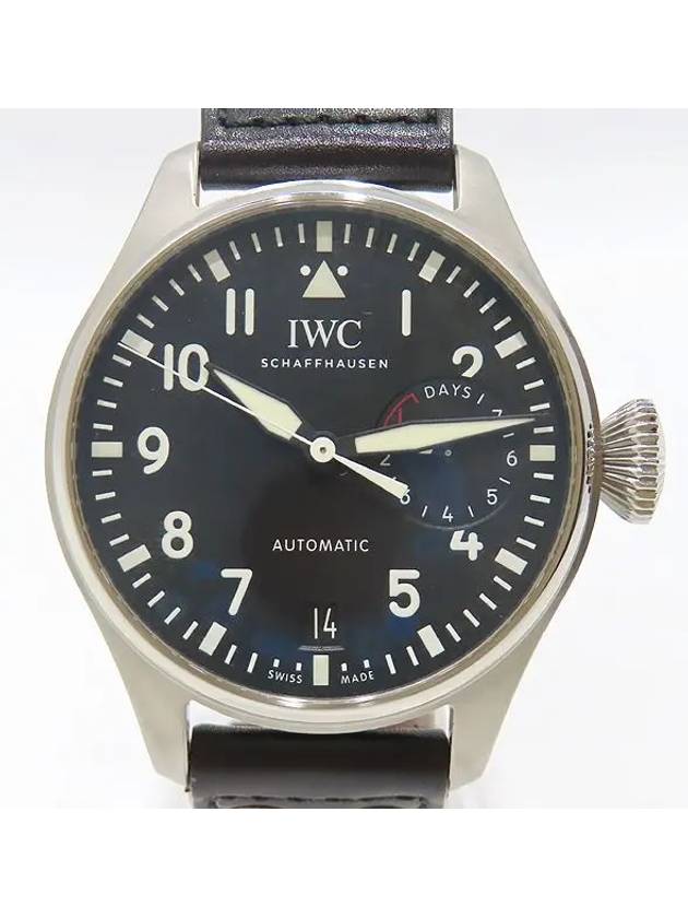 IW500912 Big Pilot Watch Black Plate Steel Case Automatic 46MM Leather Band Men s - IWC - BALAAN 1