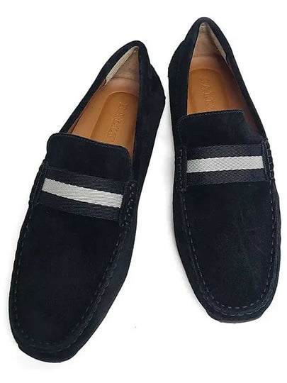 PEARCE F101 Three Stripes Suede Loafers Black - BALLY - BALAAN 2