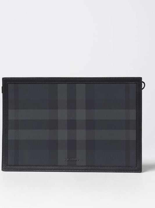 Check Small Logo Clutch Bag Black - BURBERRY - BALAAN 2