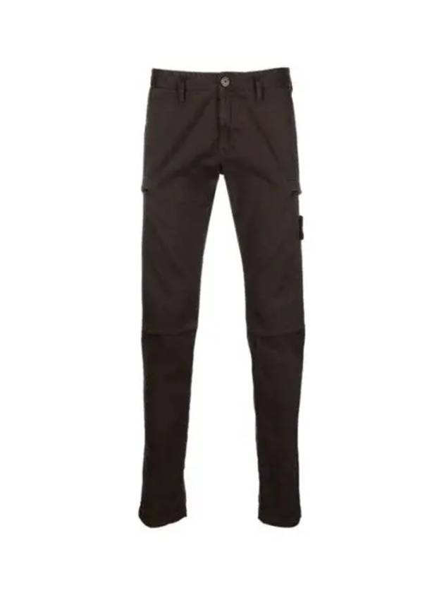 Men's Waffen Patch Straight Pants Dark Brown - STONE ISLAND - BALAAN 2