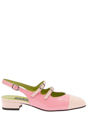 'Abricot' Pink Slingback Mary Janes With Contrasting Toe In Leather Woman - CAREL - BALAAN 1