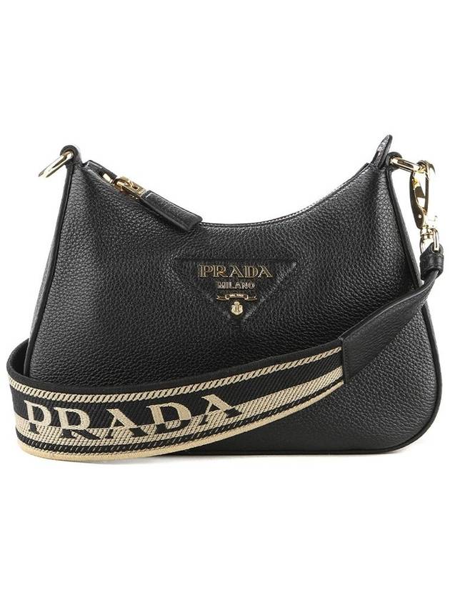 Leather Shoulder Bag Black - PRADA - BALAAN 2