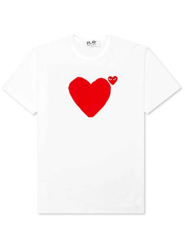 Men's Double Heart Short Sleeve TShirt P1T222 - COMME DES GARCONS - BALAAN 3