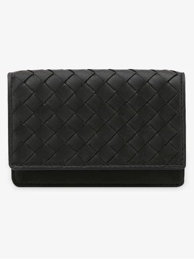 Intrecciato Flap Card Wallet Black - BOTTEGA VENETA - BALAAN 3