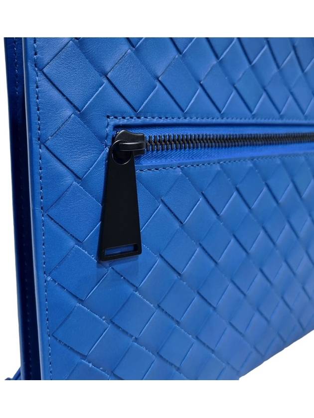 Women s 601056 Blue Intrecciato Document Clutch Wrist Strap - BOTTEGA VENETA - BALAAN 7