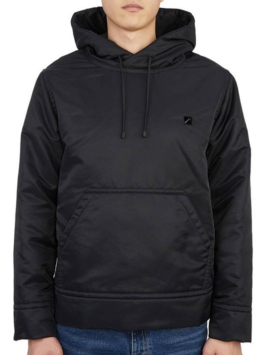 Men's Chest Studded Nylon Hoodie Black - VALENTINO - BALAAN 2