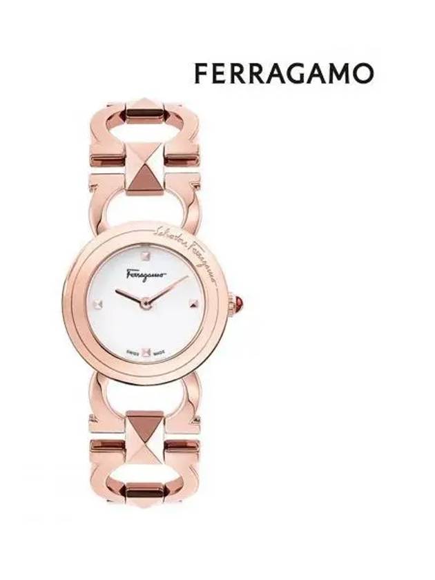 Salvatore Women's Gancini Metal Watch Rose Gold - SALVATORE FERRAGAMO - BALAAN 2