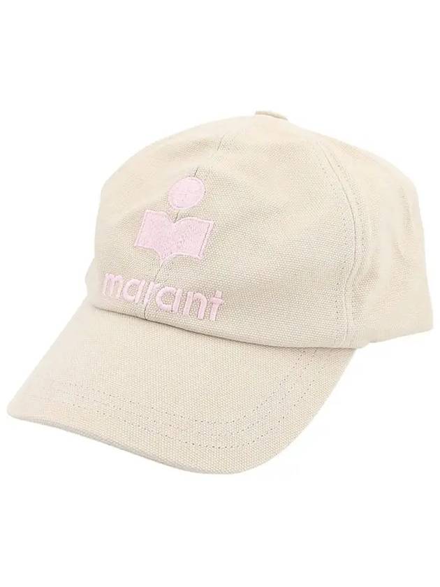 Tyron Logo Cotton Ball Cap Ecru Pink - ISABEL MARANT - BALAAN 3