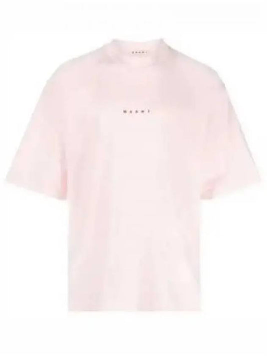 Logo Organic Cotton Short Sleeve T-Shirt Pink Candy - MARNI - BALAAN 2