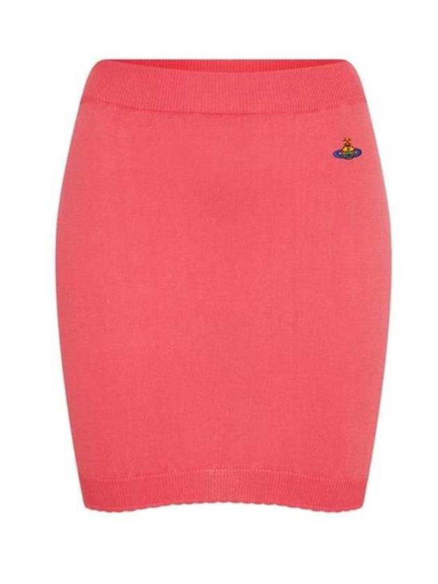 Women's ORB Logo Knit Bea Mini H Line Skirt Pink - VIVIENNE WESTWOOD - BALAAN 1
