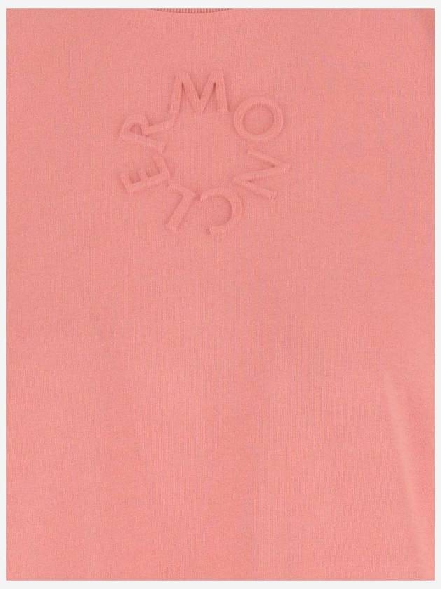 Embossed Logo Short Sleeve T-Shirt Pink - MONCLER - BALAAN 4