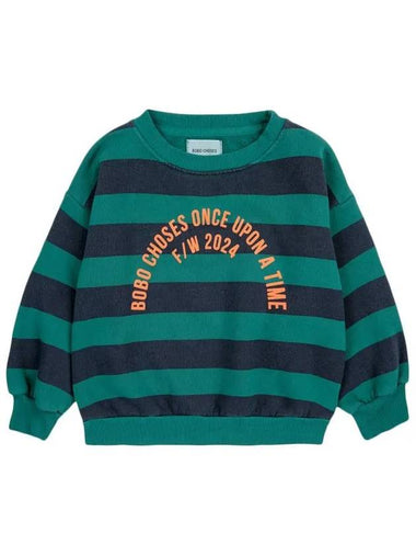 Kids Circle Logo Striped Sweatshirt B224AC043 401 - BOBO CHOSES - BALAAN 1