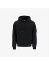 Lens Wappen Diagonal Fleece Hoodie Black - CP COMPANY - BALAAN 2