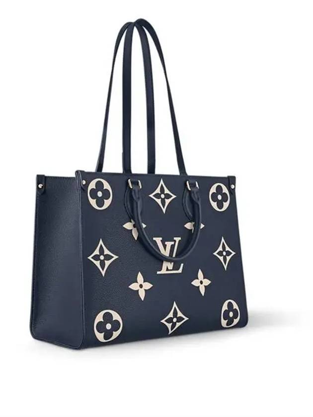 OnTheGo MM Monogram Empreinte Leather Tote Bag Navy - LOUIS VUITTON - BALAAN 3