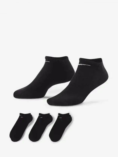 Everyday Cushion No Show Socks 3 Pack Black - NIKE - BALAAN 2