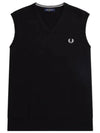 Classic V neck knit vest black - FRED PERRY - BALAAN 1