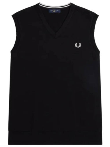 Classic V-Neck Knit Vest Black - FRED PERRY - BALAAN 1