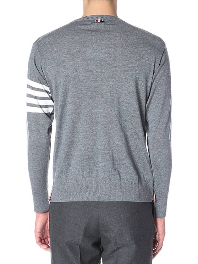 4 Bar Stripe Classic Wool Knit Top Grey - THOM BROWNE - BALAAN 5