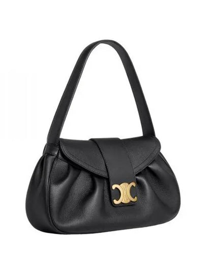 Medium Poly Supple Calfskin Shoulder Bag Black - CELINE - BALAAN 2