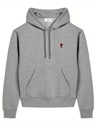 Heart Small Logo Hoodie Grey - AMI - BALAAN 2