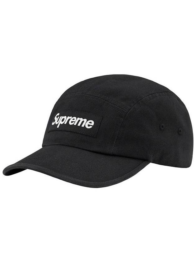 Washed Chino Twill Camp Ball Cap Black - SUPREME - BALAAN 1