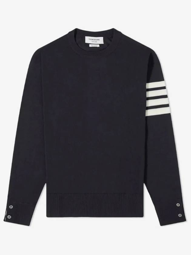 4 Bar Armband Classic Merino Wool Knit Top Navy - THOM BROWNE - BALAAN 3