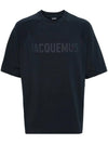 Le Typo Cotton Short Sleeve T-shirt Navy - JACQUEMUS - BALAAN 1