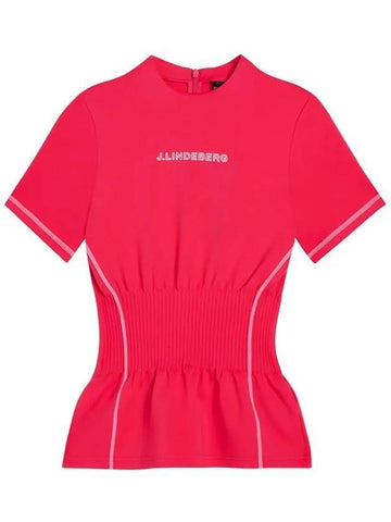 Kim short sleeve t-shirt pink - J.LINDEBERG - BALAAN 1