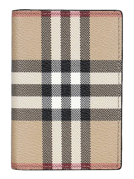 Vintage Check Leather Half Wallet Beige - BURBERRY - BALAAN 2