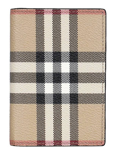 Vintage Check Leather Half Wallet Beige - BURBERRY - BALAAN 2