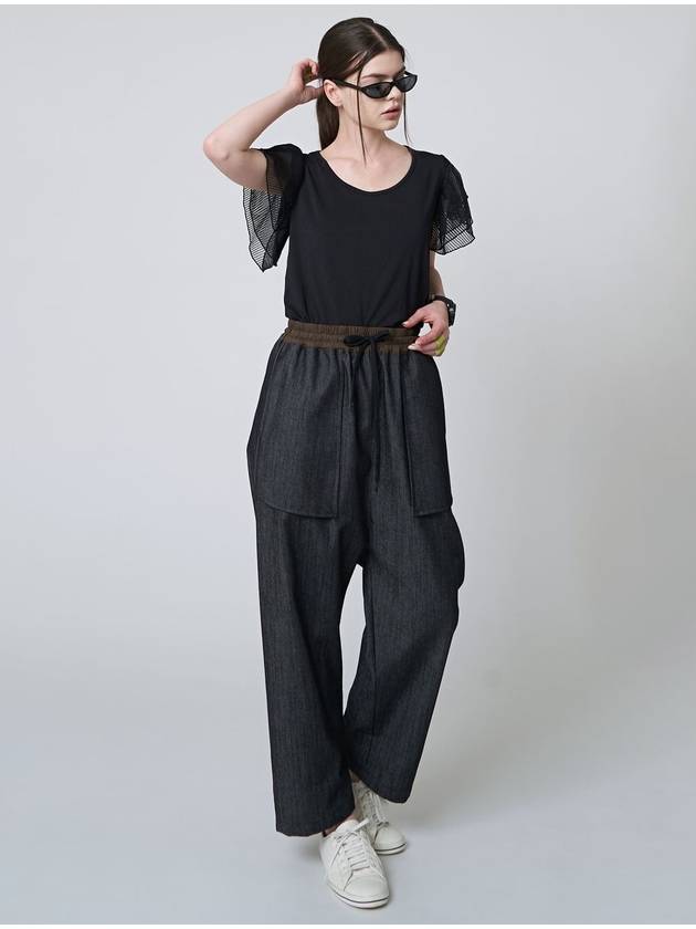 Denim Crop BaGGy Pants Black - ATHPLATFORM - BALAAN 9