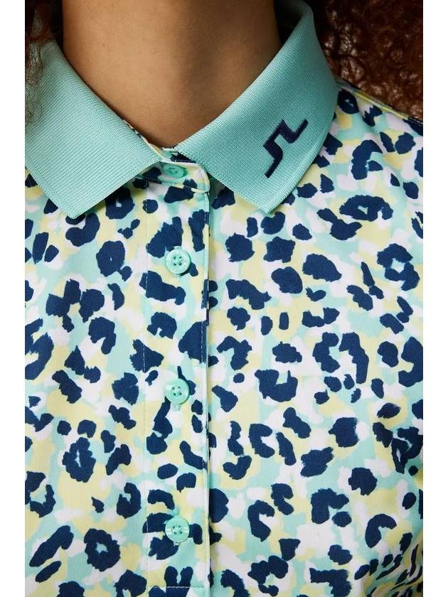 Women s Tour Tech Print Golf Polo Leopard Aruba Blue GWJT09007 O495 - J.LINDEBERG - BALAAN 6