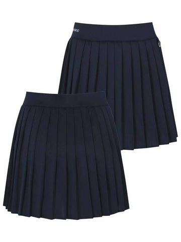 PIQUE PLEATED BANDING SKIRT WINNER PANTSNavy - PLAYBOO - BALAAN 1