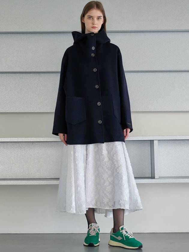 Hooded Handmade Coat Navy - MITTE - BALAAN 3