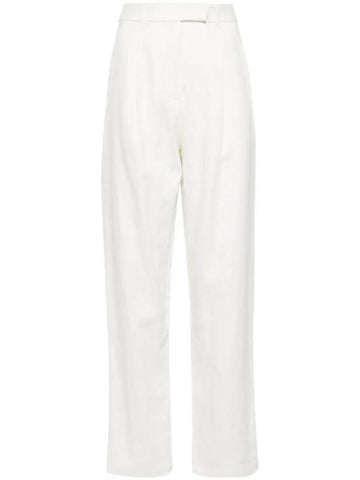 Women's High-Waist Tailored Straight Pants White - SELF PORTRAIT - BALAAN 1