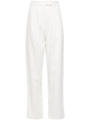 Women's High-Waist Tailored Straight Pants White - SELF PORTRAIT - BALAAN 1