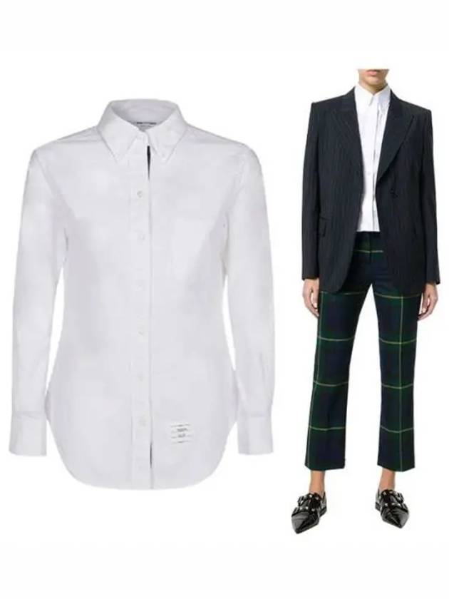 Logo Patch Cotton Shirt White - THOM BROWNE - BALAAN 2